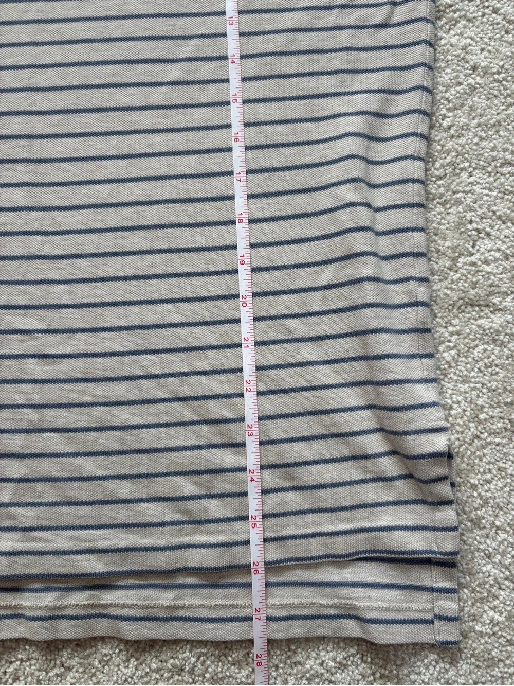 Polo Ralph Lauren Men’s Striped Polo Shirt Blue & Cream 100% Cotton M